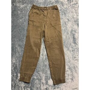 HM LOGG Women 6 Olive Green Joggers 100% Lyocell Elastic Ankle Tencel Pre-owned
